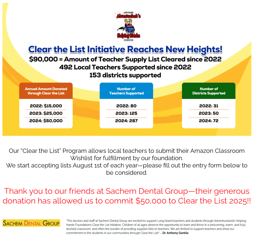 sachem dental community service donation